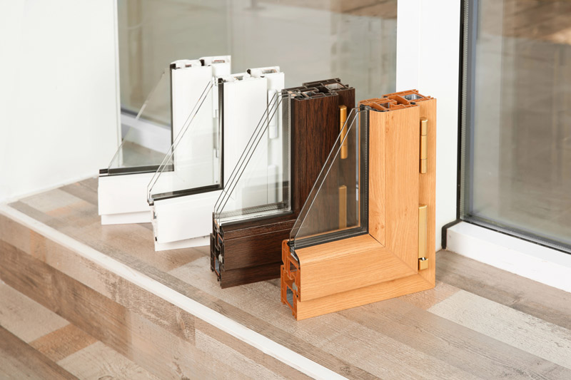 Vinyl window samples for DFW homes